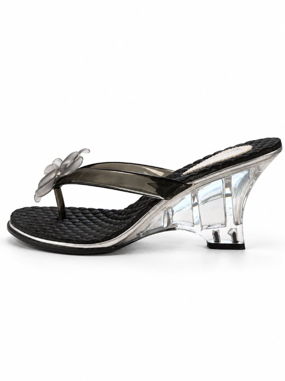 Vintage Bravo by Browns Y2K Floral Clear Heel Sandals 5.5